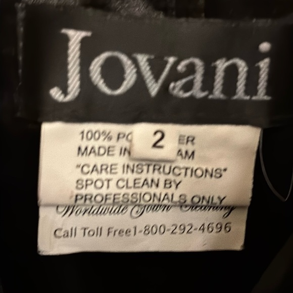 JOVANI Strapless Sequins Velvet Dress Silver Black Pink Size 2 Mini Formal Party - Picture 5 of 6